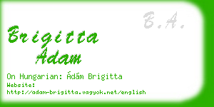 brigitta adam business card